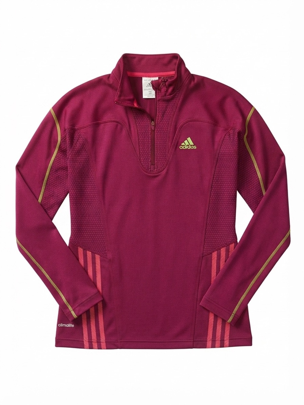 Adidas Climalite Maroon Berry 1/4 Zip Long Sleeve Active Top Size Small
